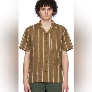 A.P.C. Brown Short-Sleeve Button-Down Camp Collar Shirt
